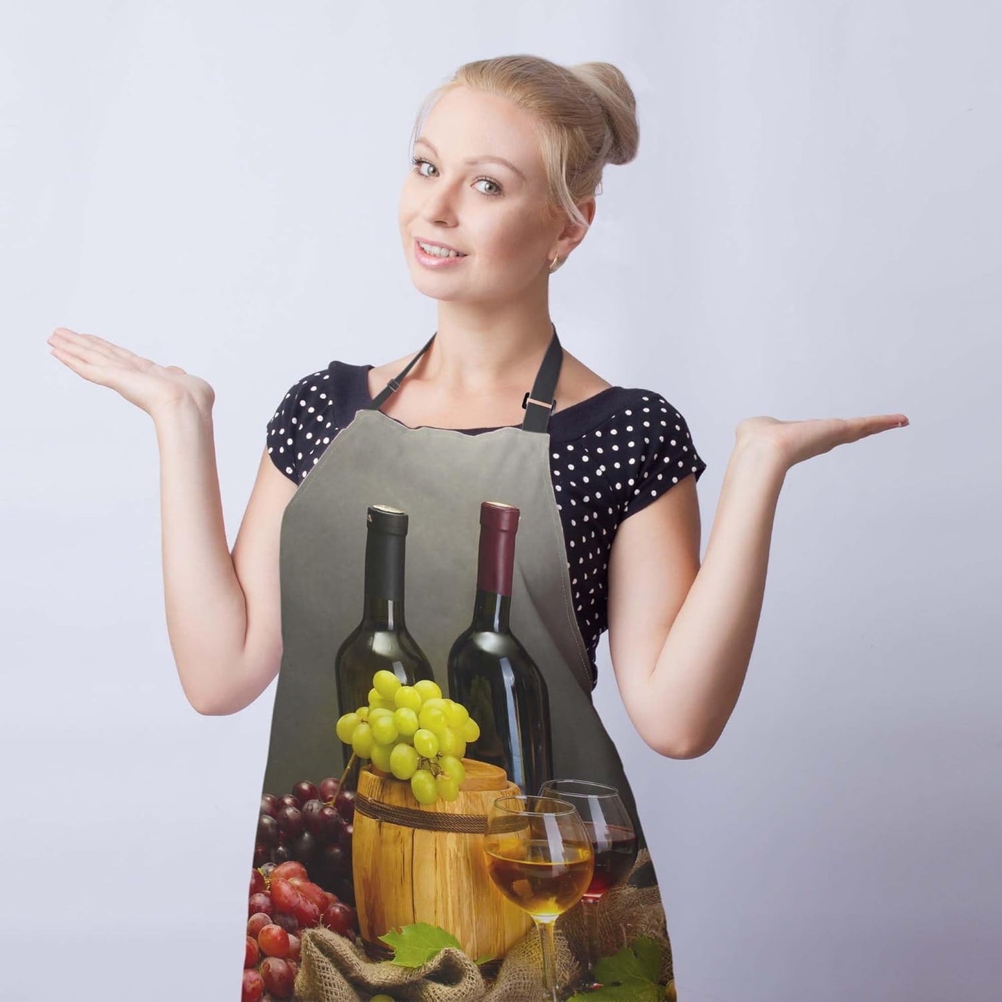 Garden Apron for Men Bottles and Glasses Pinafore Aprons for Women for Kitchen Cooking Restaurant BBQ Painting Crafting Gardening 27” (W) x 31” (H), Waterproof Aprons