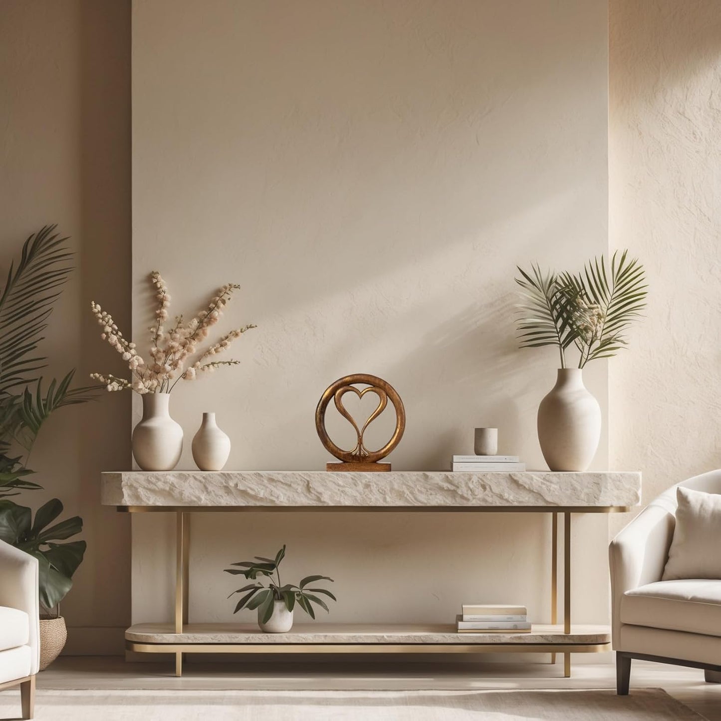 Decozen Gifts for Mom - Wooden Heart Sculpture - Mother's Day Birthday Gifts, Home, Office, Living Room, Shelf, Fireplace, Farmhouse, Tabletop, Boho and Mantle Decor - Mothers Day Decorations