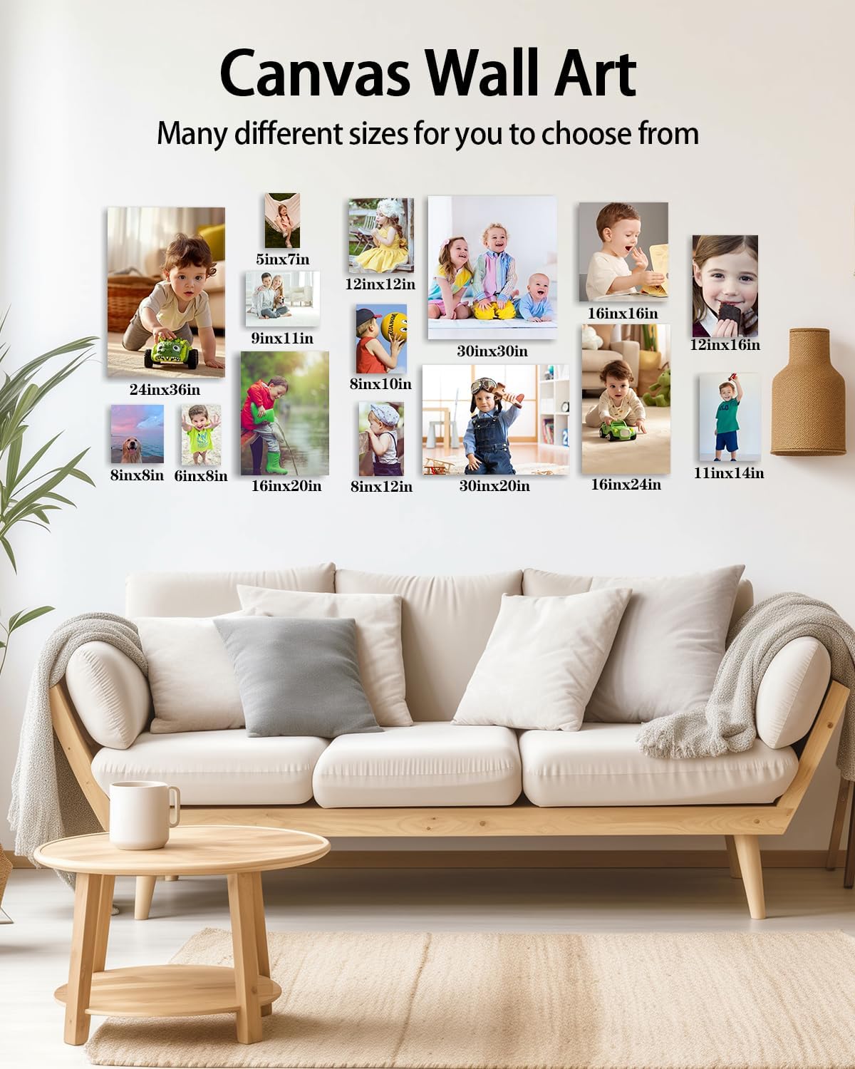 AbcCustomize Canvas Prints with Your Photos，Custom Canvas Wall Art for Bedroom, Living Room, Farmhouse Decor，Personalized Gifts Canvas Prints for Family，Friend，Lover，Pet