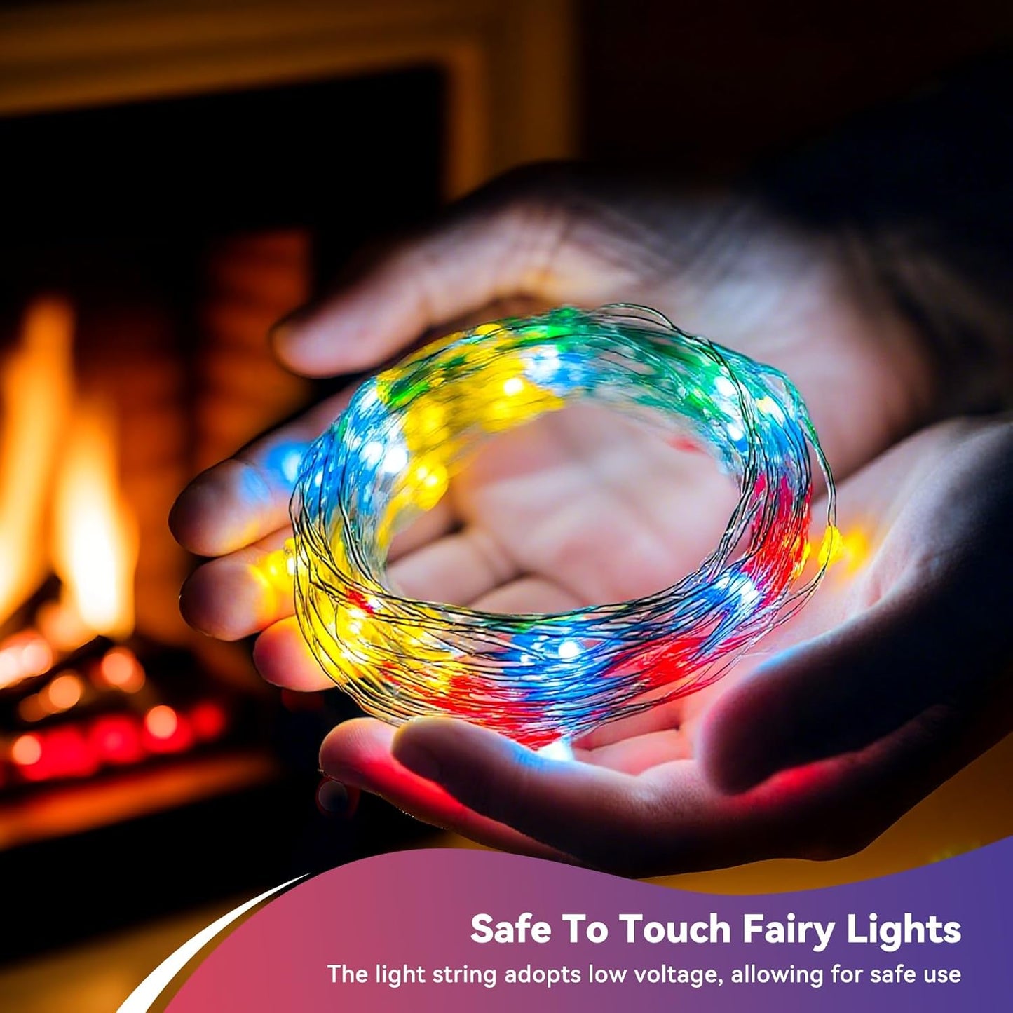 4 Pack 60LED Christmas Fairy Lights Battery Operated - 20FT Twinkle Lights with 2 Lighting Modes Indoor Outdoor, Waterproof Led Fairy String Lights for Bedroom, Classroom, Dorm, DIY Decor, Multicolor