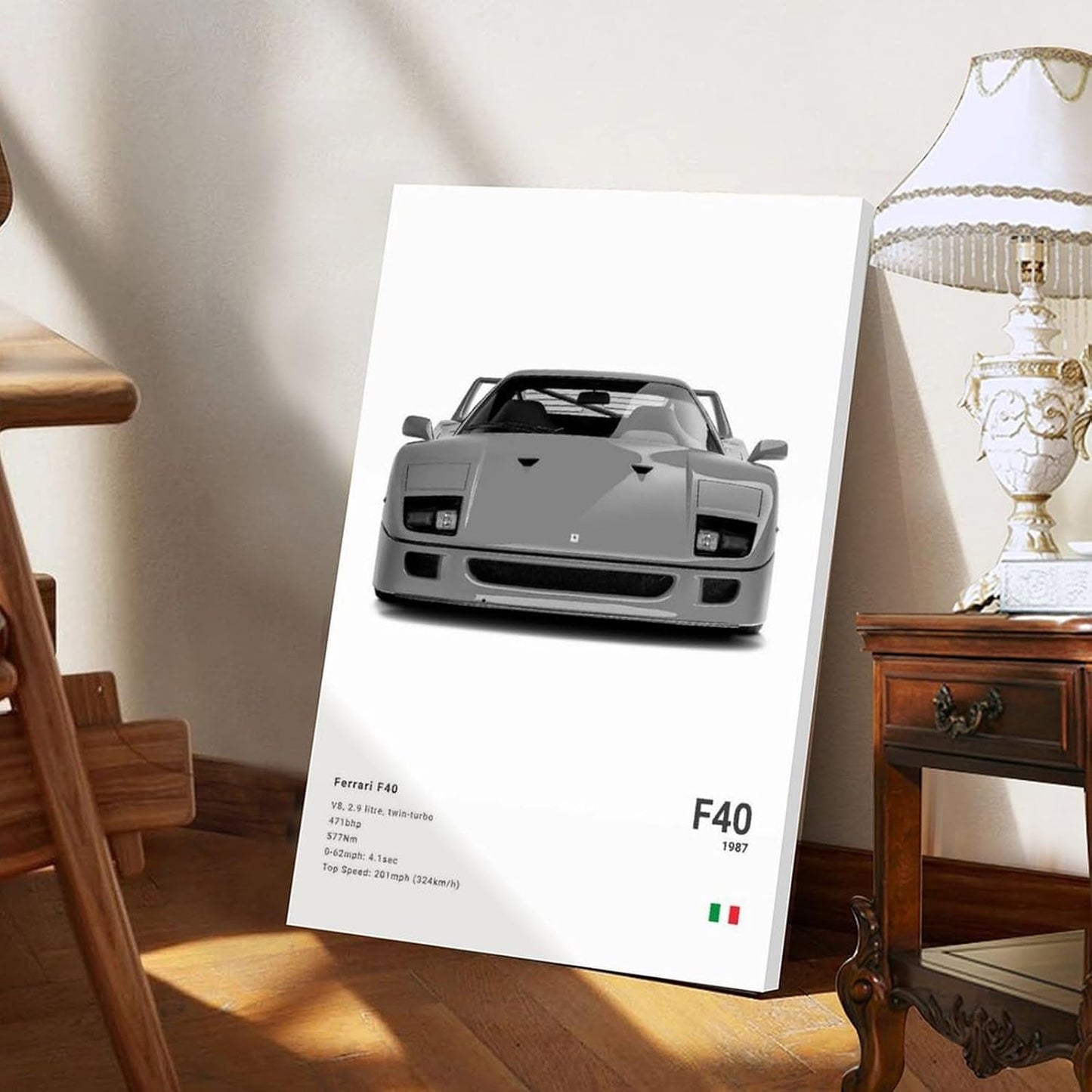 Farrari Car Posters For Walls Vintage Racing Car Canvas Prints For Home Decor Office Decor CFrame-style 12x18inch(30x45cm)