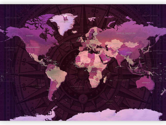 artgeist Premium Wall Mural World Map 118x83 in - XXL Non-Woven Wallpaper Fleece Wall Decor Photo Print Picture Image Design Home Map of The World k-A-0273-a-a