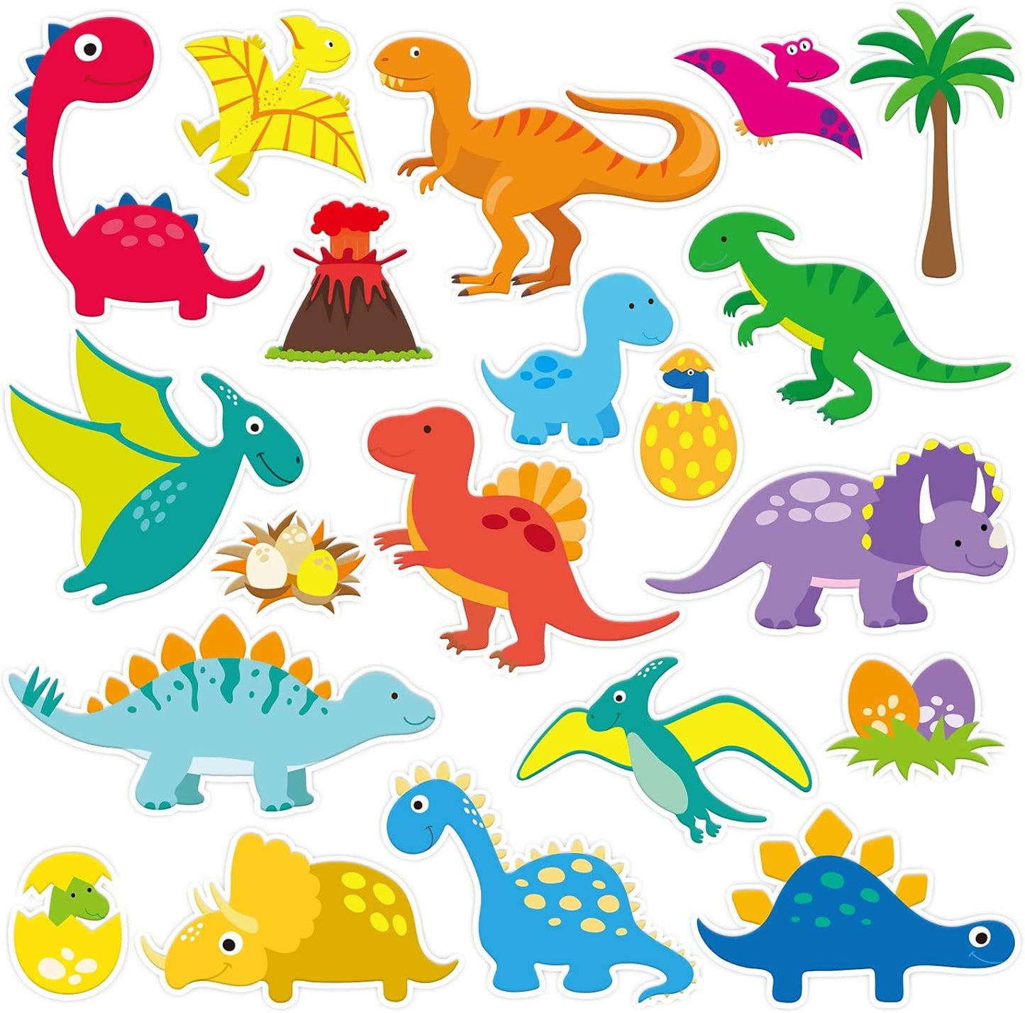 20 PCS Dinosaur Thick Gel Clings Dinosaurs Window Gel Clings Decals Stickers for Kids Toddlers and Adults Home Window Classroom Nursery Summer Dinosaurs Party Supplies Decorations