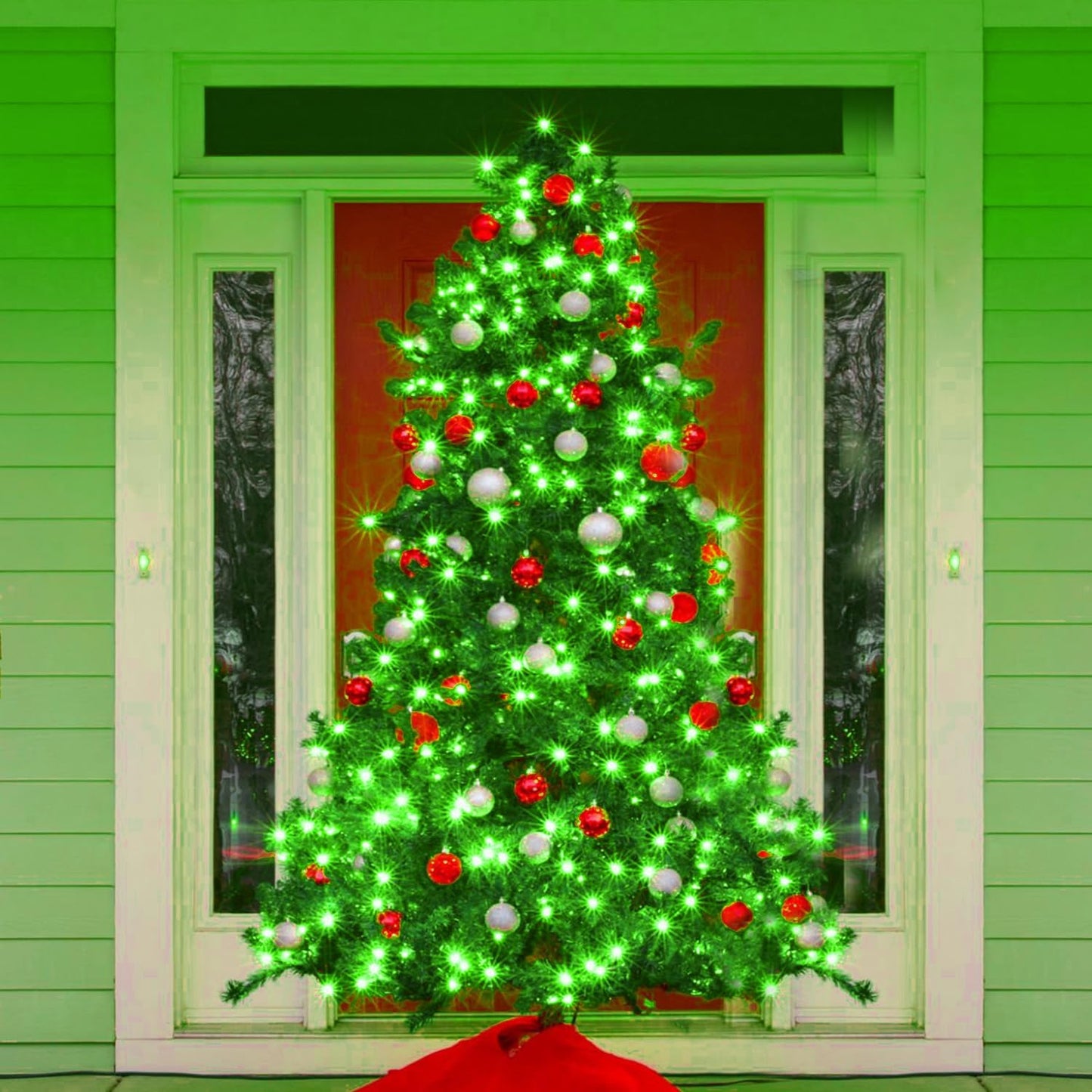 250 LED Green String Lights, 82ft Green Halloween Lights Outdoor Clear Wire 8 Modes Plug in Waterproof Christmas Twinkle String Light for Indoor Room Tree Christmas Party Halloween Decorations