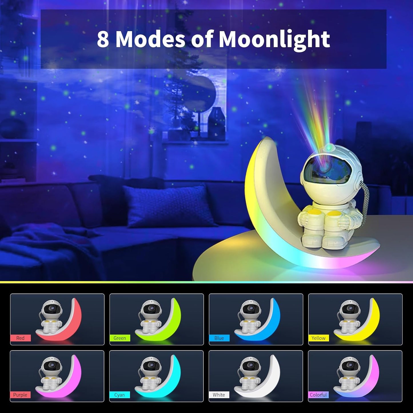 Astronaut Galaxy Projector Moon Night Light, Star Ceiling Projector Galaxy Light with Timer and Remote Starry Nebula LED Lamp, Star Lights for Kids Adults Bedroom Decor, Christmas, Birthday