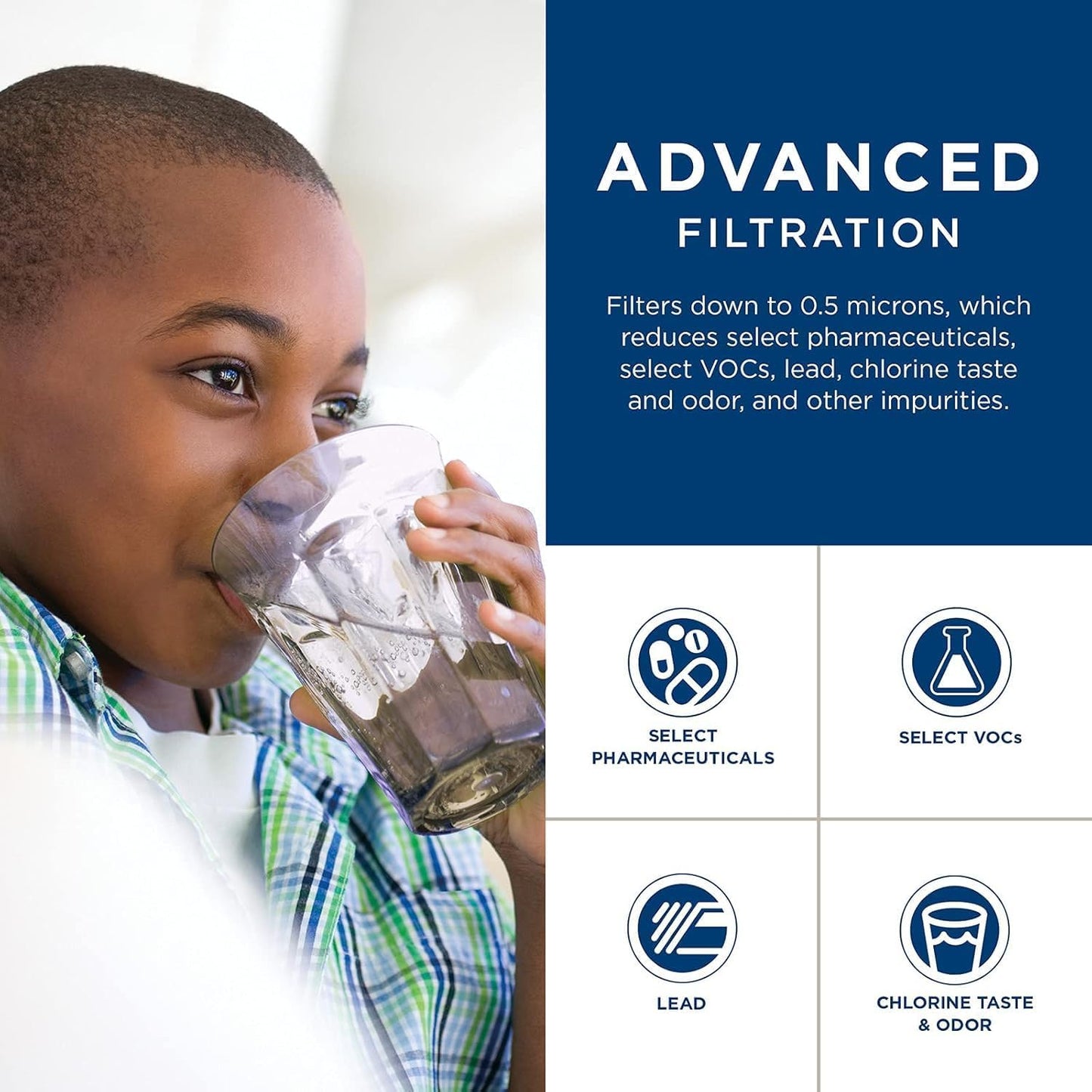 GE FQK1K Under Sink Water Filter | Replacement for Water Filtration System | Easy Install | Reduces Sediment, Rust & Other Impurities from Water | Replace Every 6 Months for Best Results | 1 Filter