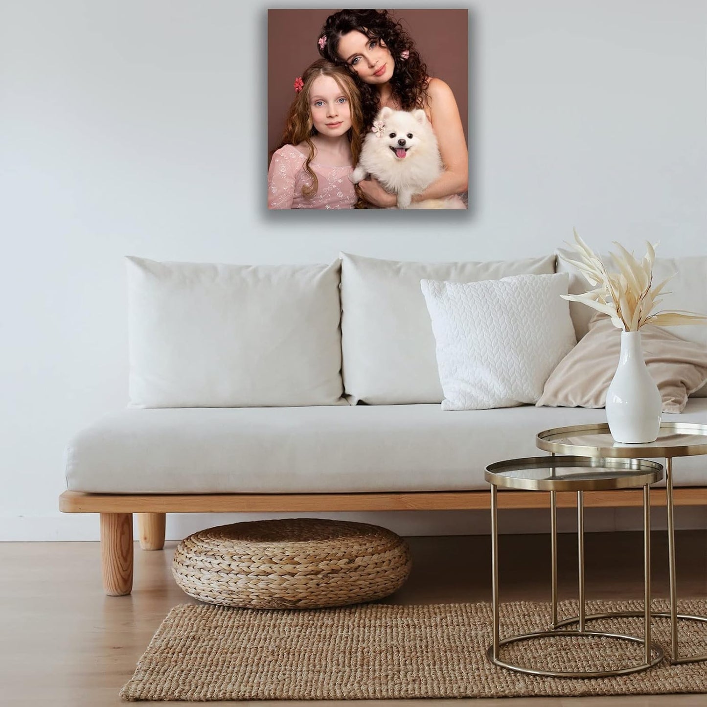 Custom Canvas Prints with Your Photos (20x20, Framed Canvas) Custom Framed Wall Art Personalized Canvas Pictures for Pet/Family Gifts for Mom/Men/Women
