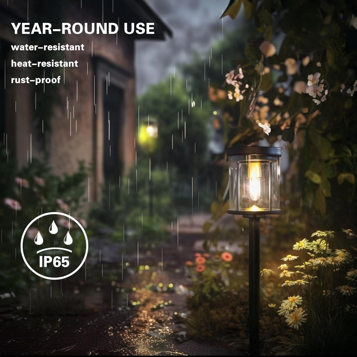 EcoGreen Outdoor Pathway Solar Light, 4pcs Pack,Garden Patio Balcony Walk Way Lights, Aluminum Leg, 5000K Daylight, Waterproof, 4.76 * 23.07in