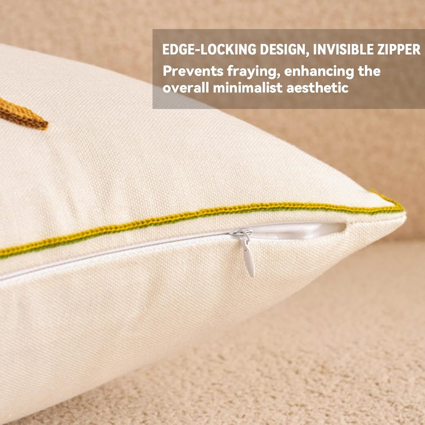 Embroidered Pillow Case Spring Soft Throw Pillow Cover Modern Decorative Cushion Covers for Sofa Living Room Couch Bed Botanical Splendor