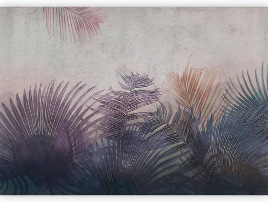 artgeist Wall Mural Jungle 157"x110"XXL Non-Woven Wallpaper Fleece Wall Decor Photo Print Picture Image Design Leaves Botanical Nature Purple Grey b-A-0827-a-a