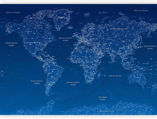 artgeist Wall Mural World Map 135x101 in - XXL Peel and Stick Self-Adhesive Wallpaper Removable Large Sticker Foil Wall Decor Print Picture Image Design Map of The World k-A-0125-a-a