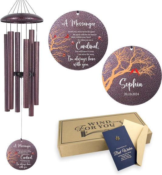 ASTARIN Outside Wind Chimes for Loss of Loved one, Personalized Sympathy Gift for Loss Mother/Father, Windchimes Outdoors Condolences Gift for Women/Men, Garden Decoration, 32 inch