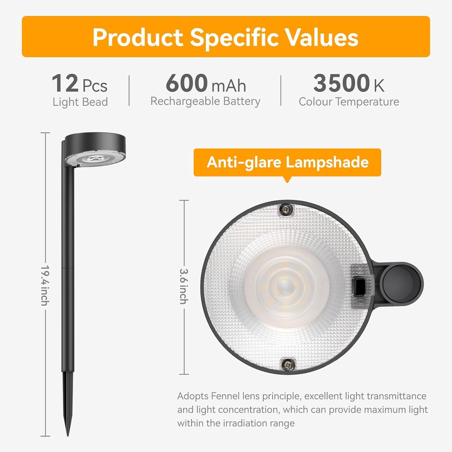 6 Pack Solar Pathway Lights Outdoor, 12 Brighter LED Solar Lights Outdoor Waterproof, Up to 12 Hrs Modern Path Light for Yard Garden Walkway Driveway Lawn, Cool White