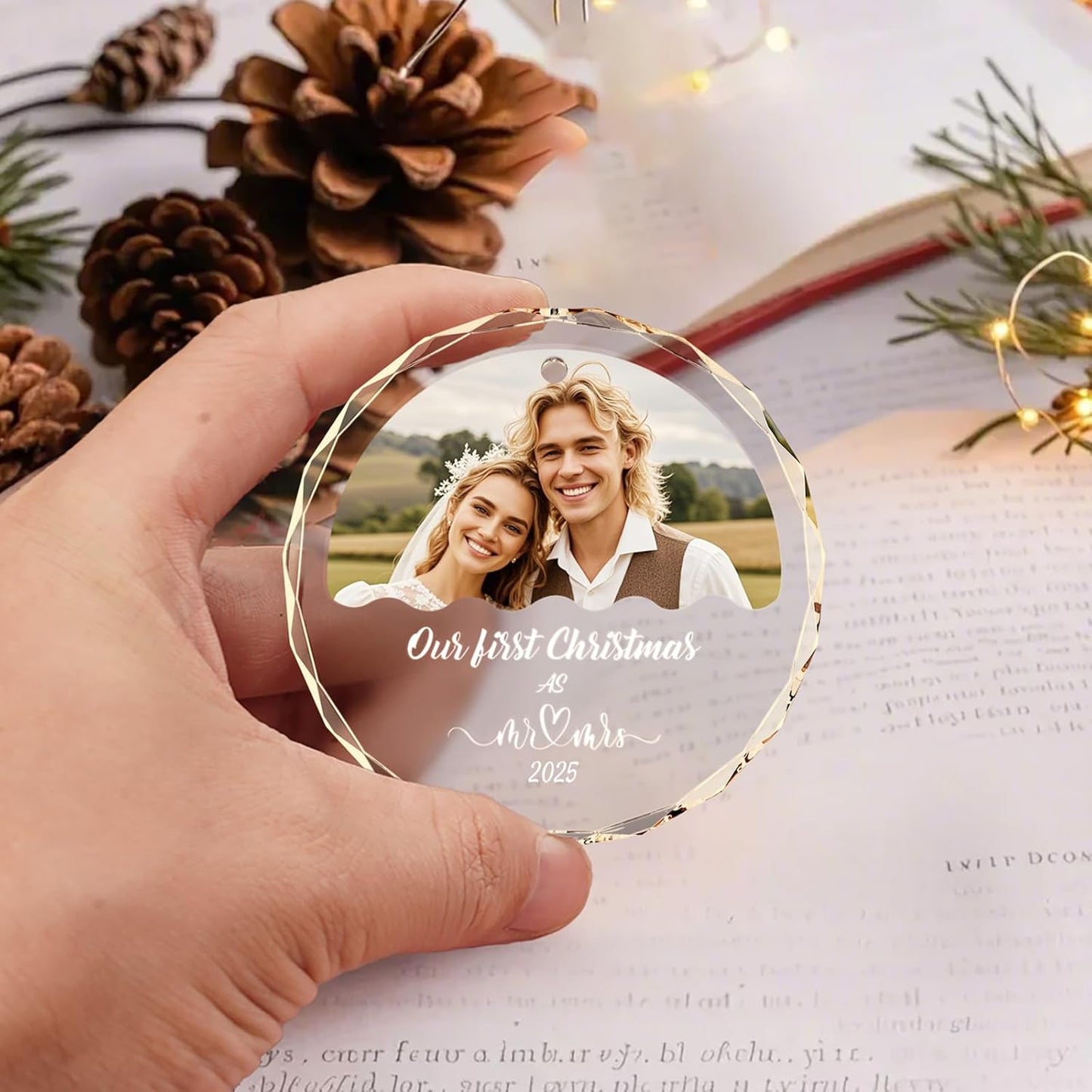 Bemaystar Personalized Wedding Gifts for Couples,First Christmas Married Ornaments 2025,Bridal Shower Gifts for Bride