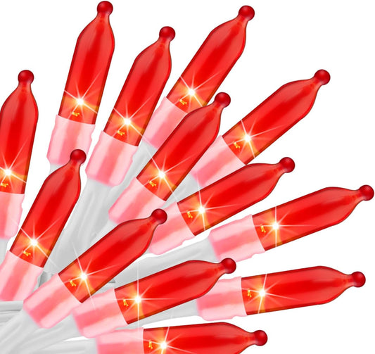 Battery Operated Christmas String Lights, 8ft 20 LED Mini Lights with Timer, Christmas Tree Lights for Indoor Outdoor Bedroom Wedding Party Holiday Xmas Decoration，Red