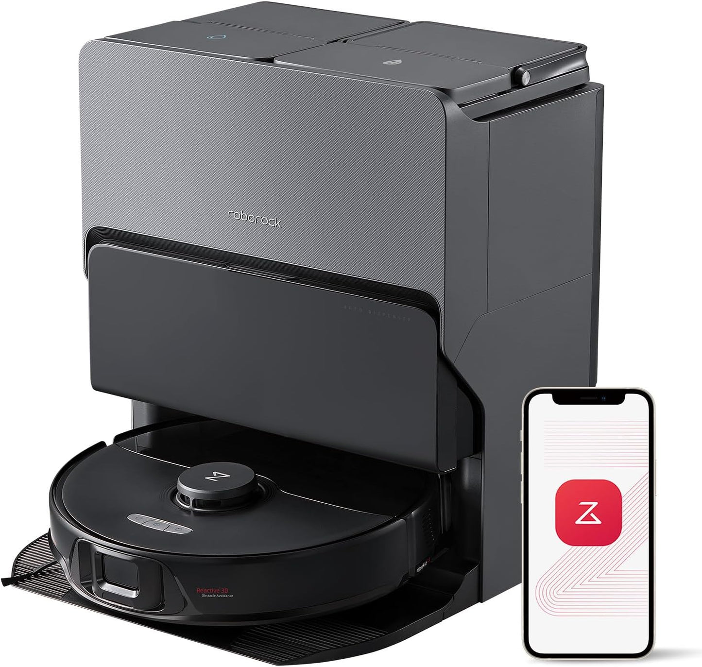 roborock S8 Max Ultra Robot Vacuum and Mop, All-in-One Dock, PreciSense LiDAR Navigation, Smart Dirt Detection, Self-Emptying, 8000Pa Suction for Various Floors, 20mm Auto Lifting for Carpet, Black
