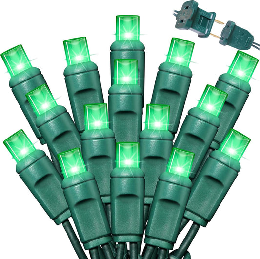 200LED (4pk of 50L) String Lights, LED Christmas Lights, 6" SPACING,Green Wire,Green