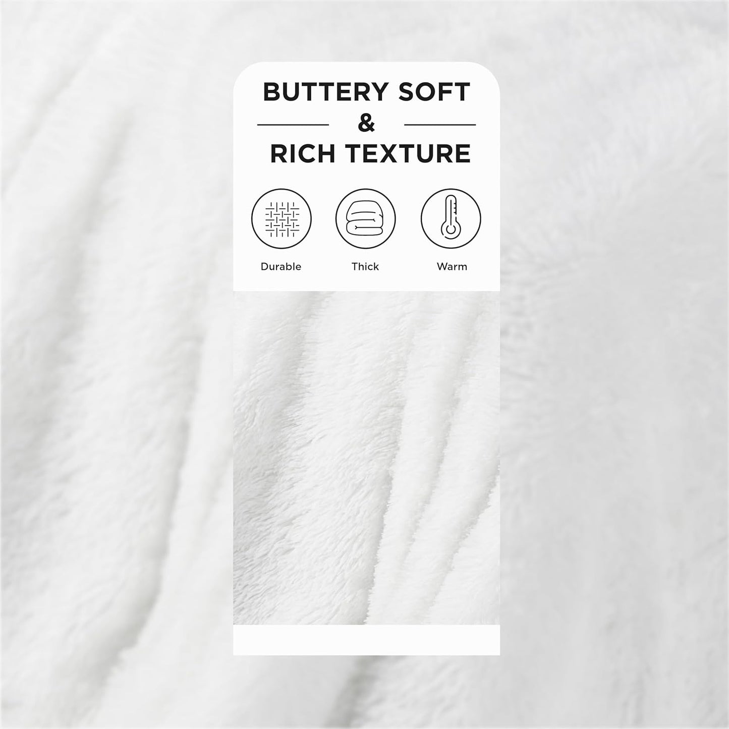 Bedsure GentleSoft Fluffy White Blankets Queen Size for Bed, Thick Sherpa Faux Fur Fleece Fuzzy Plush Winter Warm Heavy Soft Queen Blankets, Bedroom Decor White Gifts Cozy Gifts for Women Men, 90x90