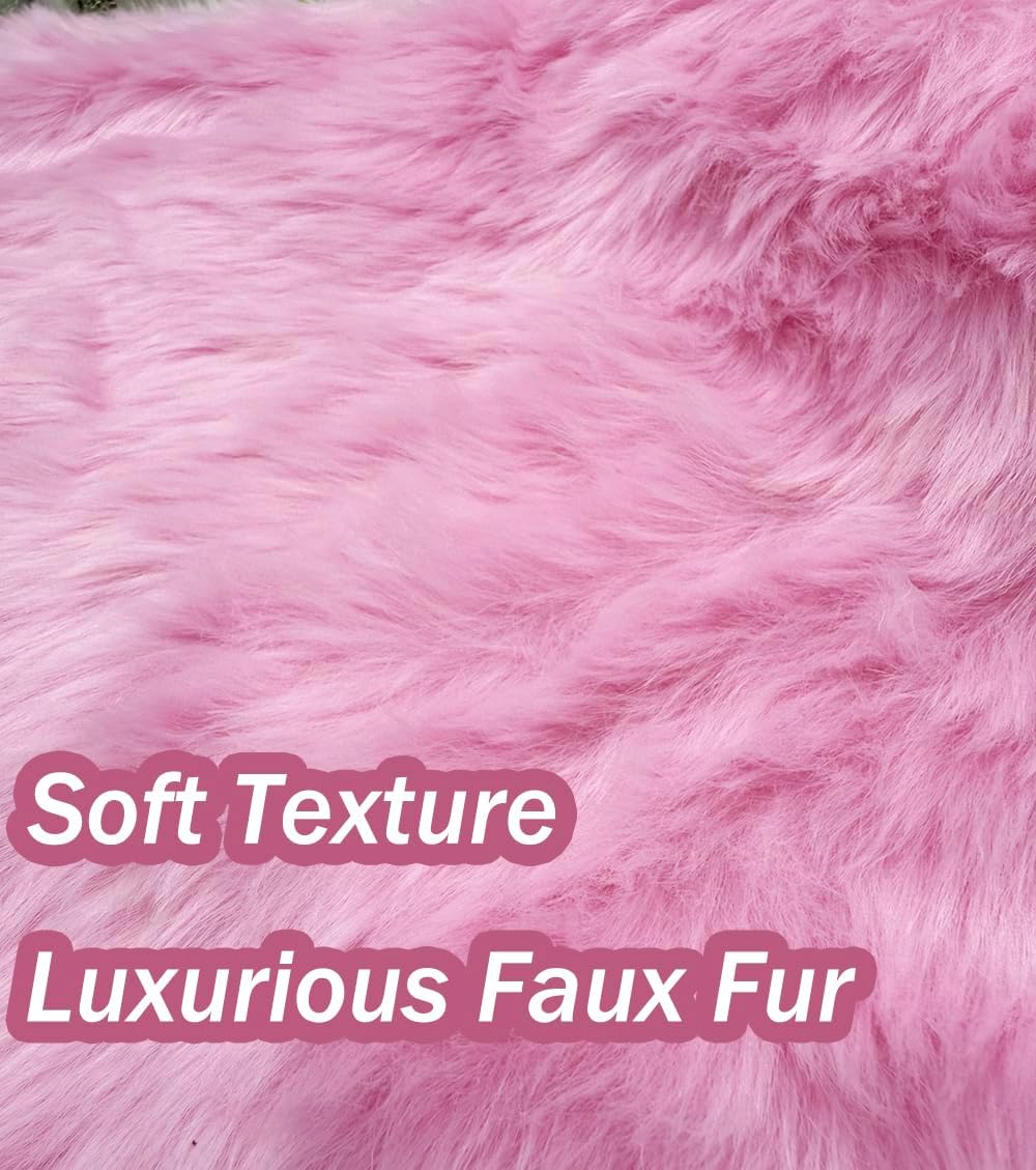 AOGU 36 Inch Faux Fur Christmas Tree Skirt Pink Plush Skirt for Merry Christmas Party Christmas Tree Decoration