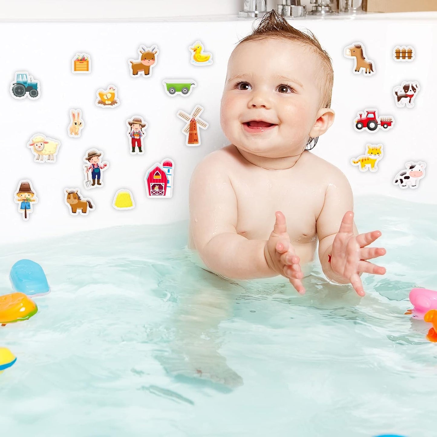 Farm Animals Window Cling Window Thick Gel Clings Decals Stickers for Kids Toddlers and Adults Home Airplane Classroom Nursery Farm Party Supplies Decorations Removable and Reusable 23 PCS