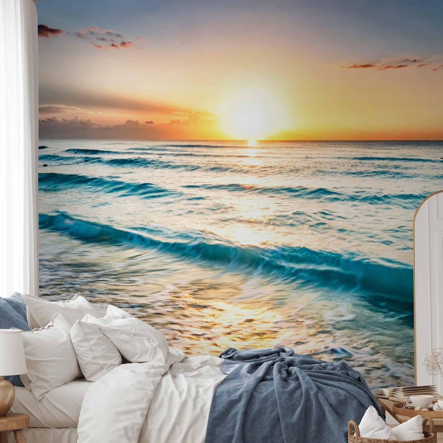 artgeist Wall Mural Peel and Stick Nature 212x98 in - XXL Self-Adhesive Corner Wallpaper Removable Large Sticker Foil Angle Wallpaper Nature Beach Sand Sea Viewc-B-0552-a-b