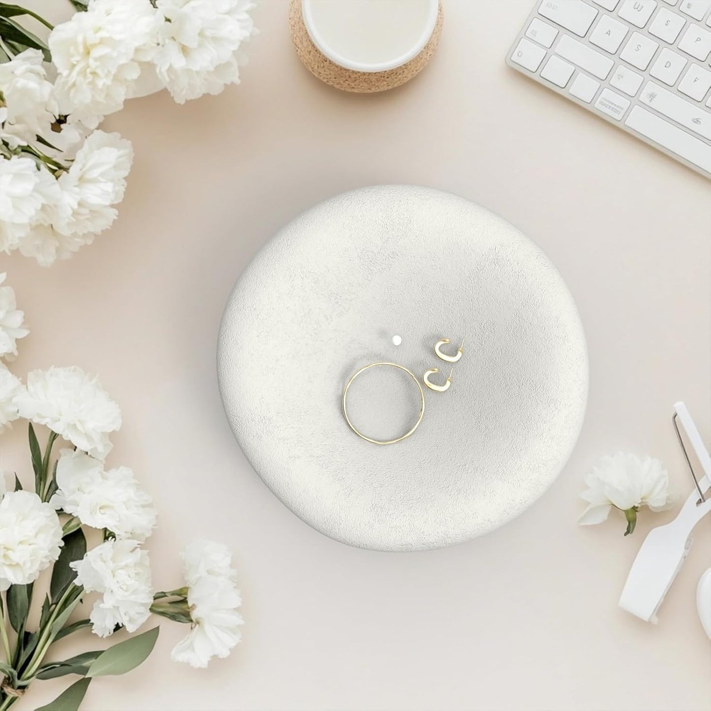 6.3 Inch Concrete Bowl, Modern Decorative Home Decor, Jewelry Tray, Asymmetrical Concrete Organic Bowl, Minimalist Tray