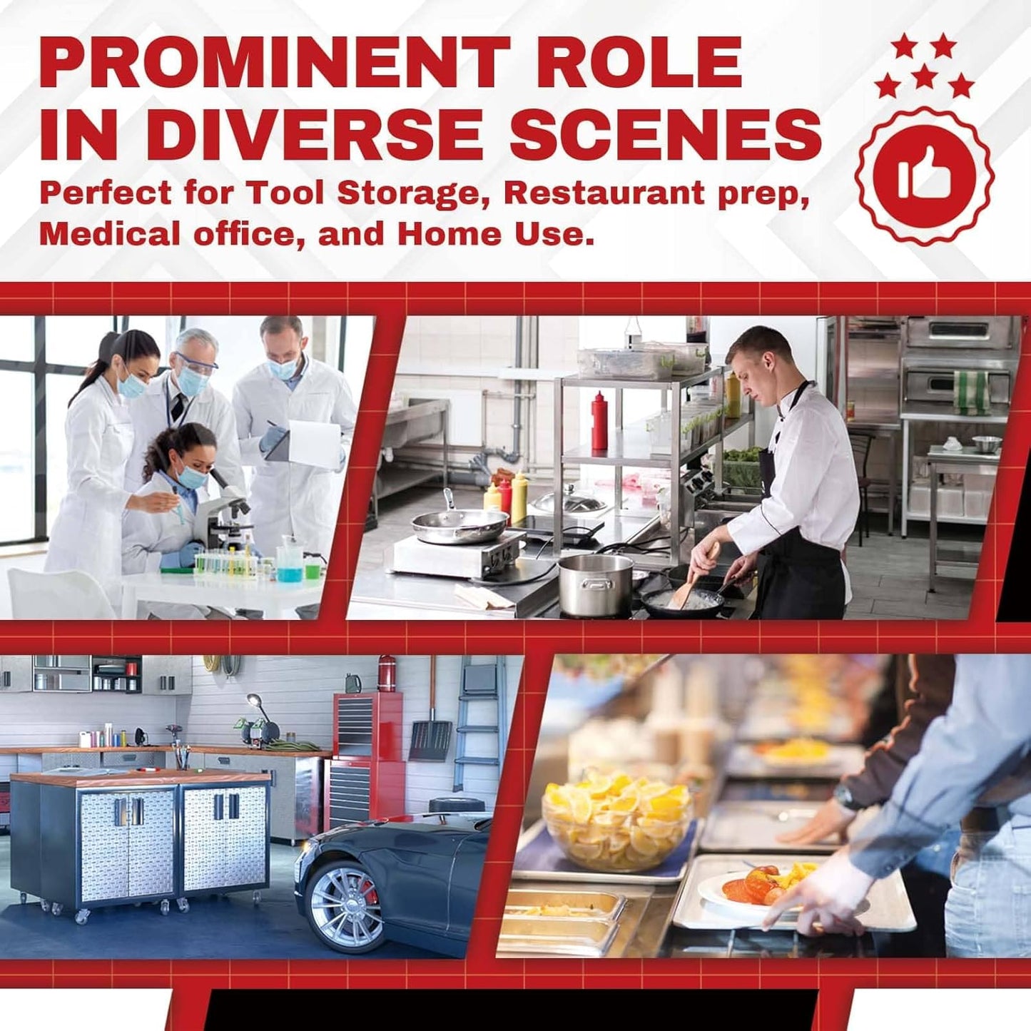 DuraSteel Food Prep Stainless Steel Table - 24 x 24 Inch Commercial Metal Workbench with Adjustable Under Shelf - NSF Certified - for Restaurant, Warehouse, Home, Kitchen, Garage