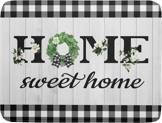 Farmhouse Rustic Dish Drying Mat for Kitchen Counter Sweet Home Spring Floral Absorbent Reversible Microfiber Kitchen Countertop Protector Dishes Pad Large 18x24 inch
