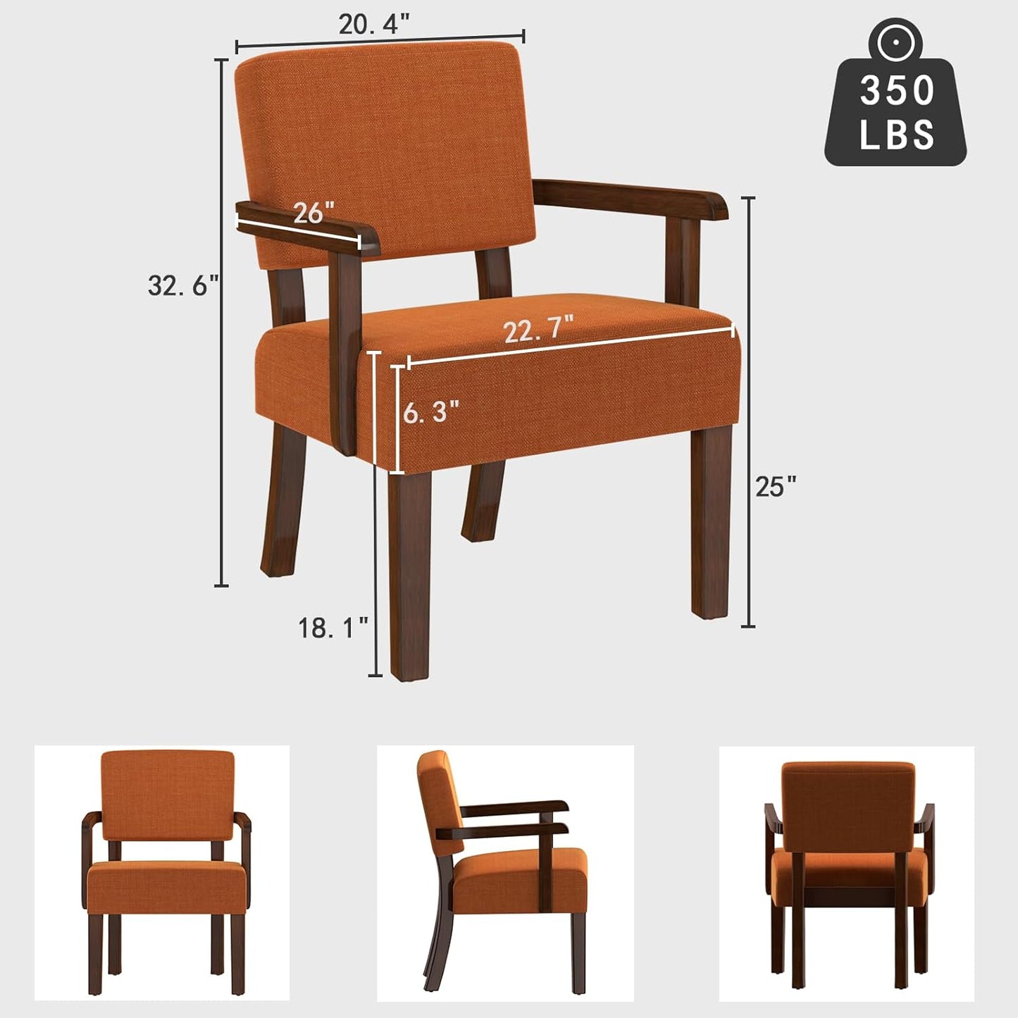 Accent Chair, Living Room Chairs Oversized with Soft Seat and Armrests for Dinning, Bedroom, Reading and Waiting Rooms