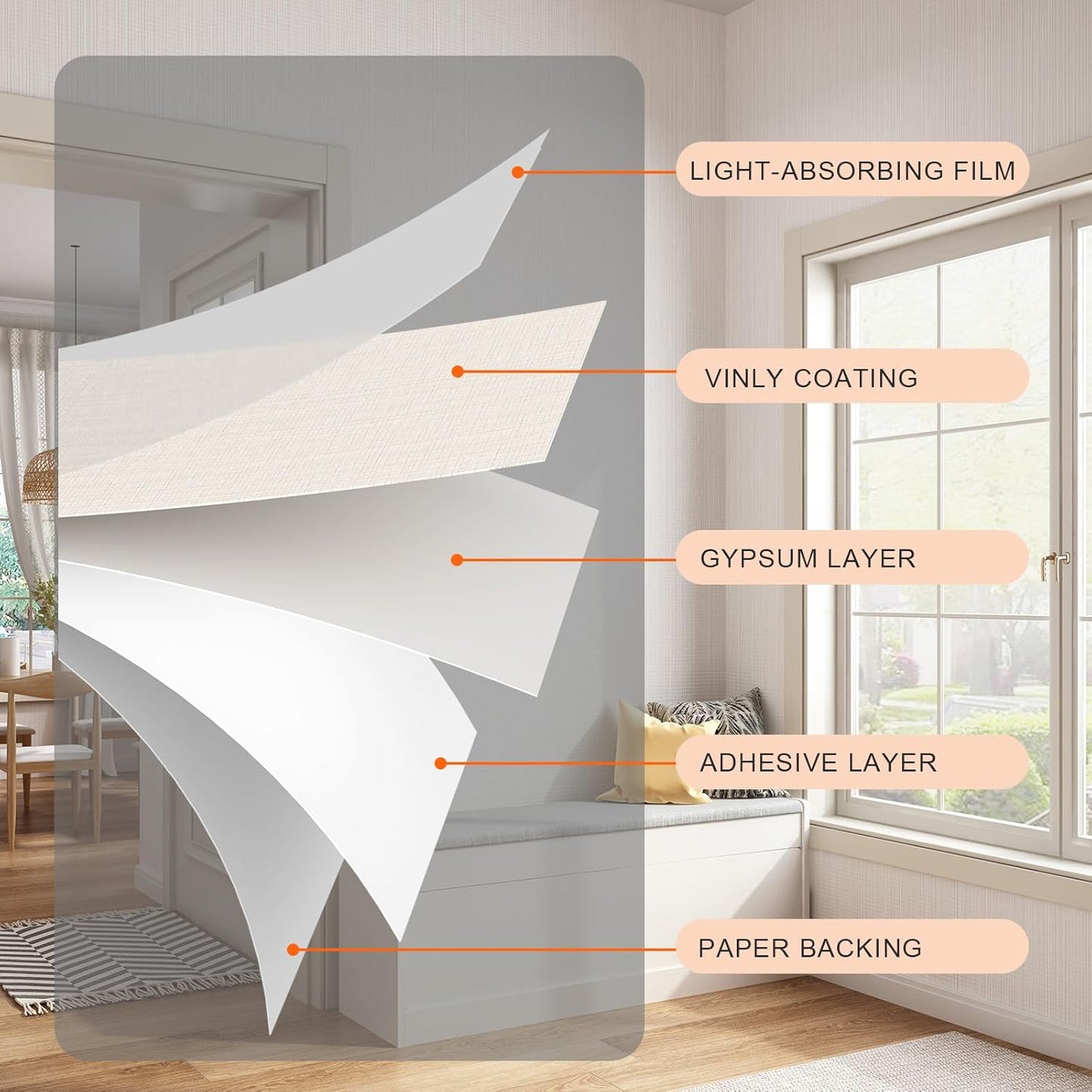 Grasscloth Peel and Stick Wallpaper 20.8"x394" Multi-Cream Thick Fabric Textured Linen Classic Faux Grassweave Neutral Removable Wallpaper Vinyl Film Roll for Home Use