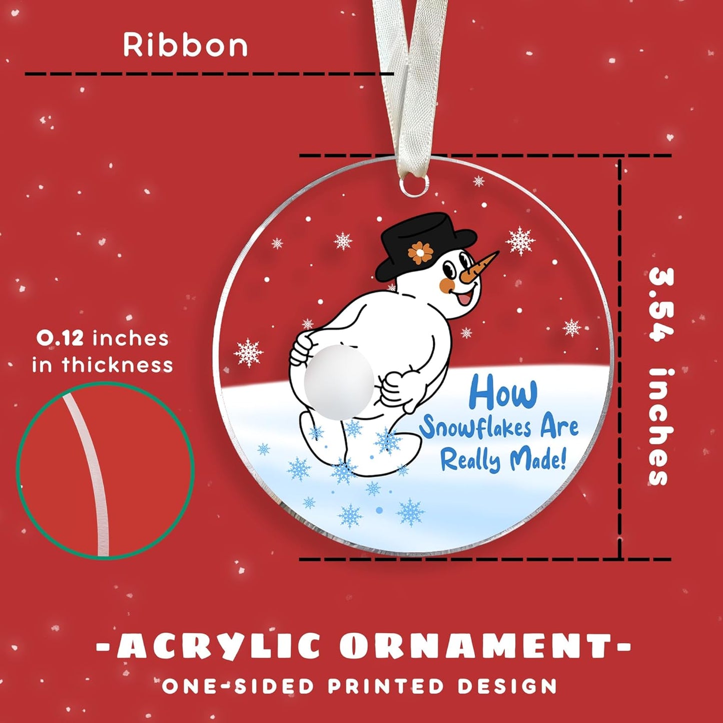 Funny Christmas Ornament - Snowman Ornaments - Snowman Ornaments for Christmas Tree - Gifts for Family, Friends - Acrylic Ornament 2025