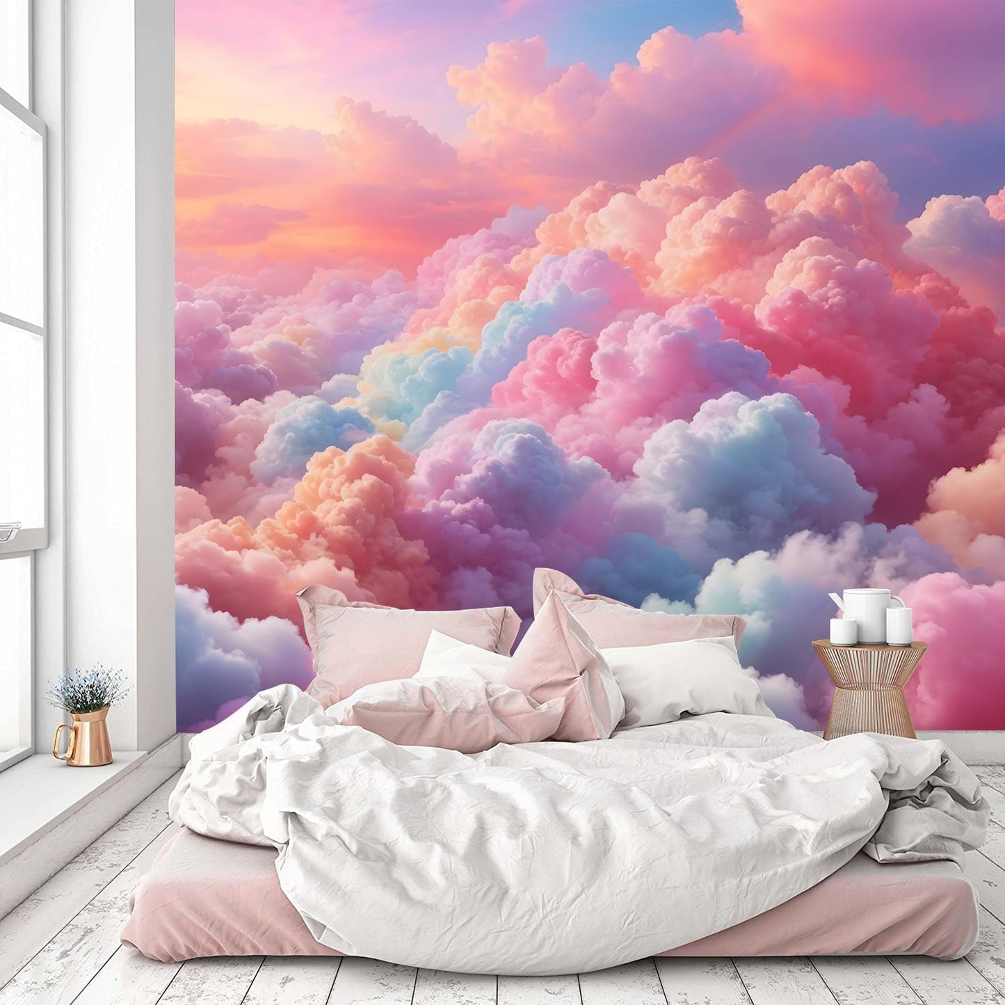 -Colorful Cloud Nursery Wallpaper XT23 S 100" x 65"