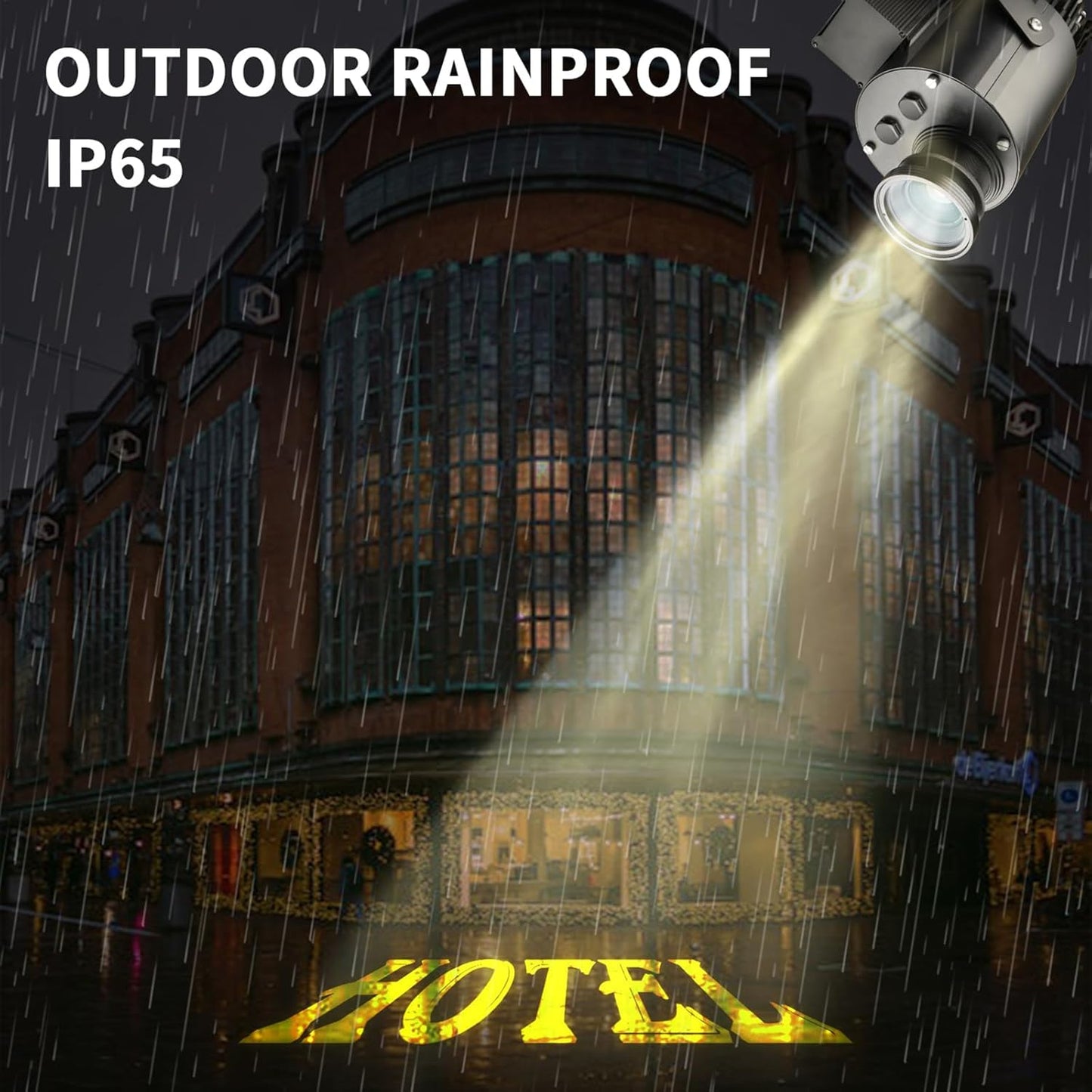 50W LED Logo GOBO Projector DJ Effect Light Including Free Custom Glass GOBO to Project Image for Advertising Business Hotel Company Store Wedding Indoor and Outdoor Use (50W)