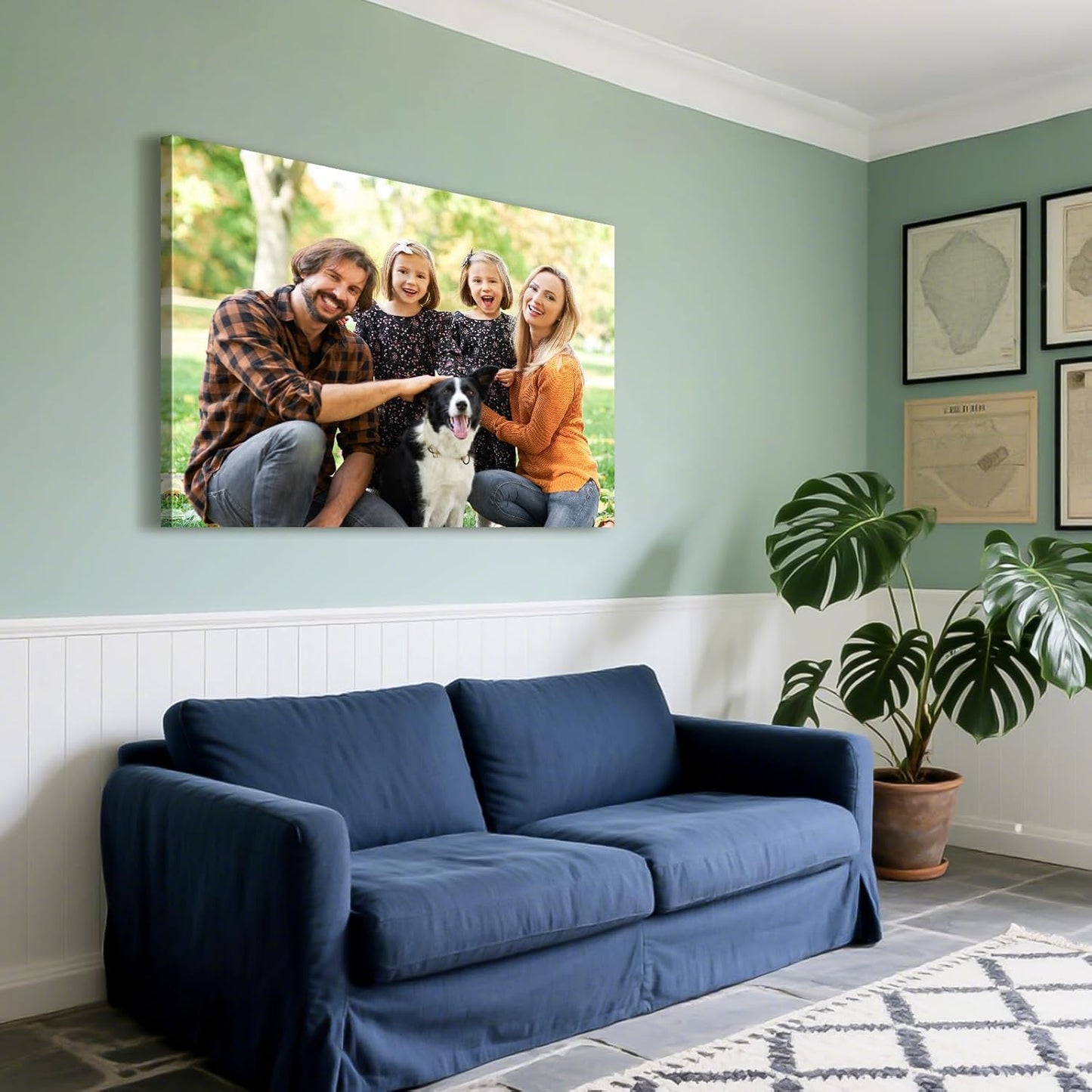 Custom Canvas Prints with Your Photos - Personalized Pictures Print, Customized Photo Gifts, Wall Art Poster Canvas Printing for Wedding, Family, Baby, Pets, Home Office Decor, Wrapped Frame 30x24