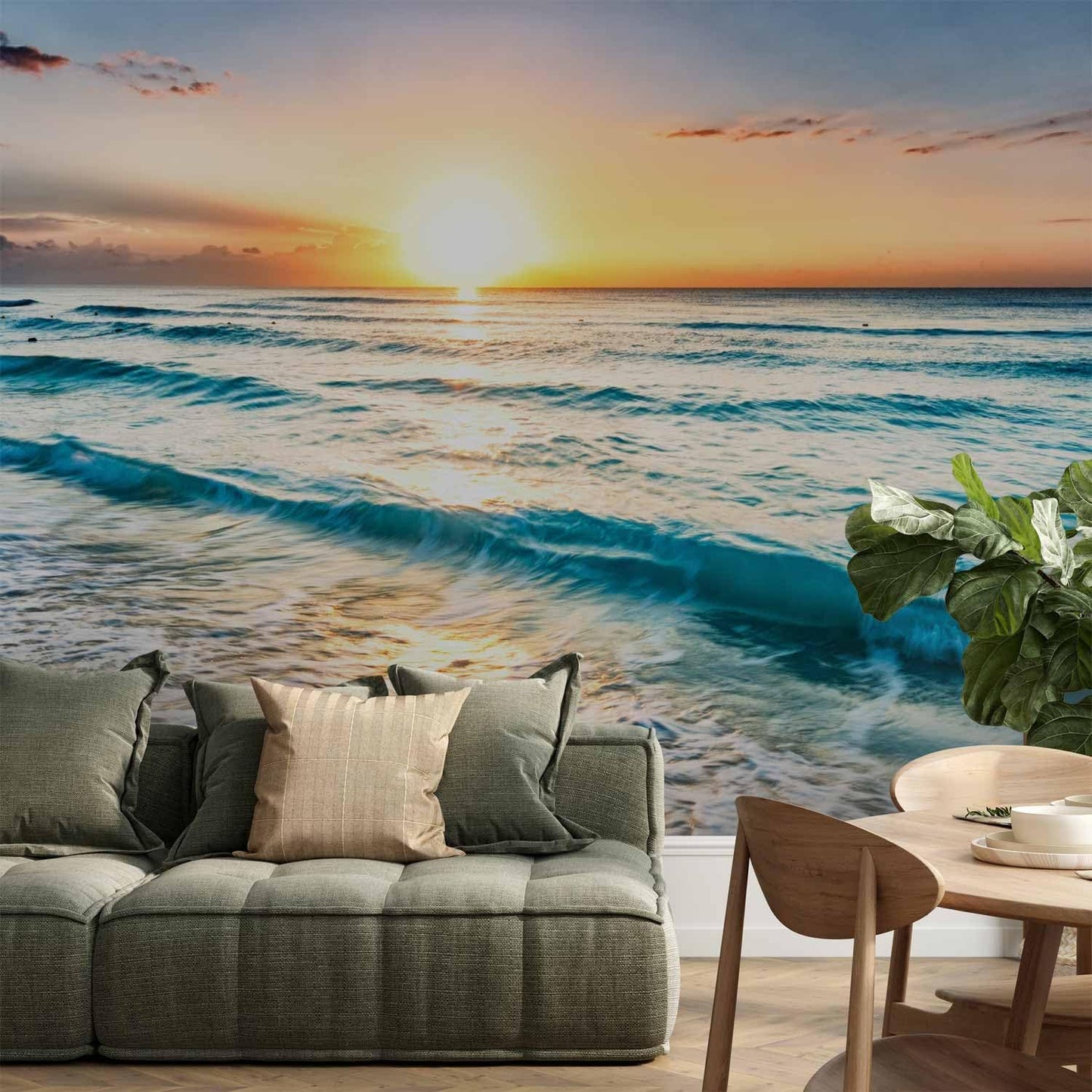 artgeist Wall Mural Nature 216x98 in - XXL Non-Woven Corner Wallpaper Fleece Angle Wall Decor Photo Print Picture Nature Beach Sand Sea View c-B-0552-a-b