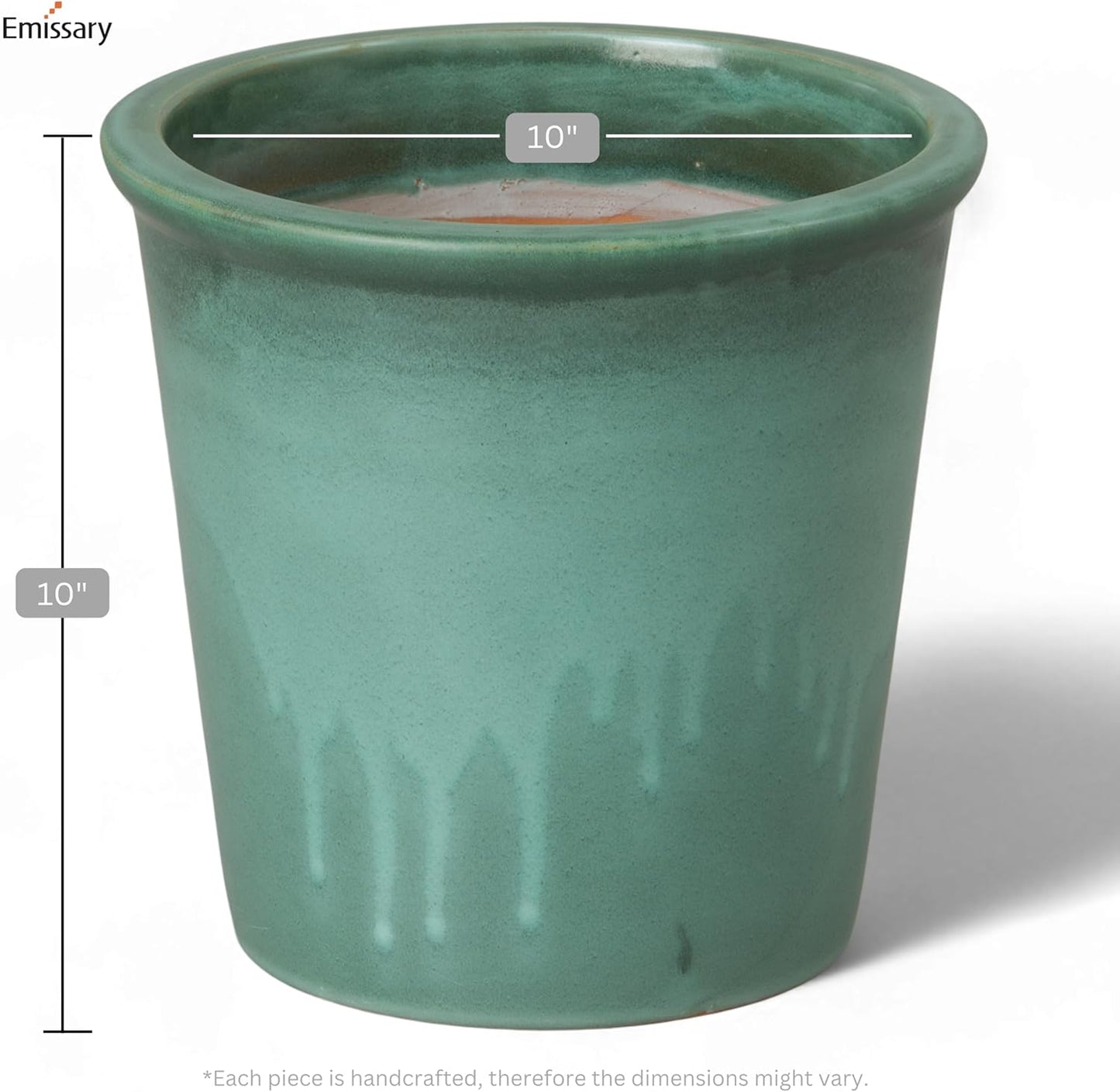 Emissary Round Stoneware Planter (Parent SKU 12012) (Green, 10" D x 10" H)