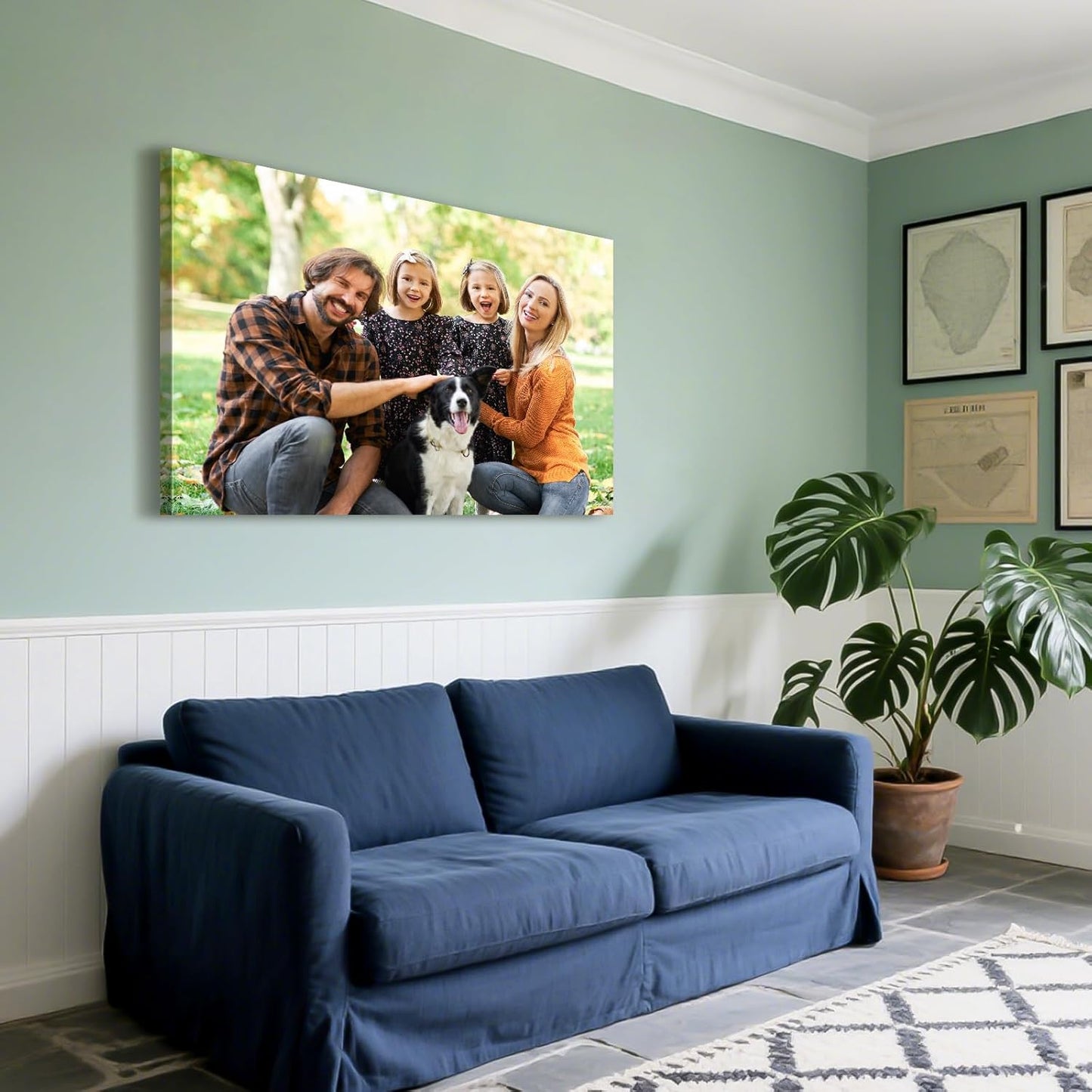 Custom Canvas Prints with Your Photos - Personalized Pictures Print, Customized Photo Gifts, Wall Art Poster Canvas Printing for Wedding, Family, Baby, Pets, Home Office Decor, Wrapped Frame 32x24