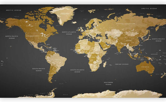 artgeist Wall Mural World Map 193x110 in - XXL Peel and Stick Self-Adhesive Foil Wall Mural Removable Sticker Premium Print Picture Image Design Home Decork-A-0092-x-a