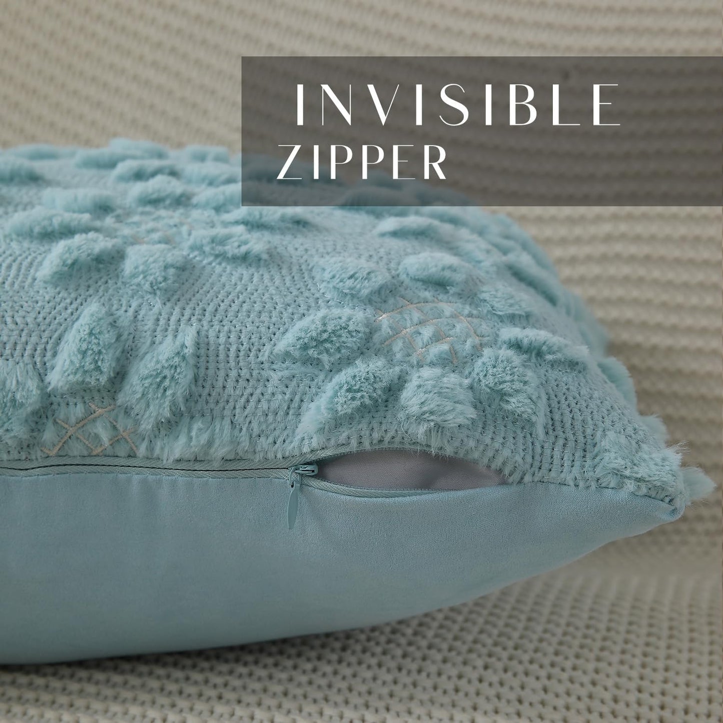 DFXSZ Spring Summer Pillow Covers 20x20 inch Set of 2 Farmhouse Decor White Flower Heart Sunflower Blue Soft Plush Faux Fur Jacquard Throw Pillows for Sofa Holiday Spring Home Decor PTK024G20