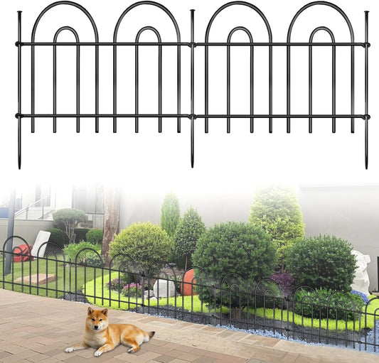 21ft X 13in Animal Barrier Fence, 15 Panels No Dig Fence for Dogs Rabbit, Anti Digging Defense Barrier Garden Edging Border, Rustproof Metal Arched Decorative Garden Fencing for Outdoor, Yard, Lawn