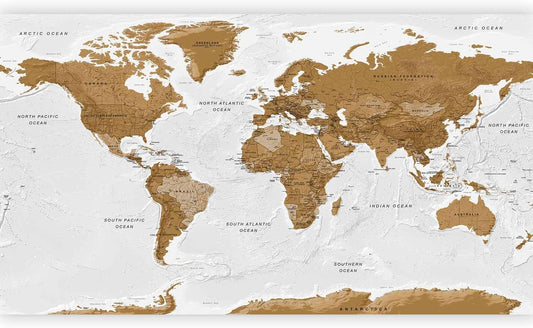 artgeist Wall Mural World Map 193x110 in - XXL Peel and Stick Self-Adhesive Foil Wall Mural Removable Sticker Premium Print Picture Image Design Home Decork-A-0093-x-a