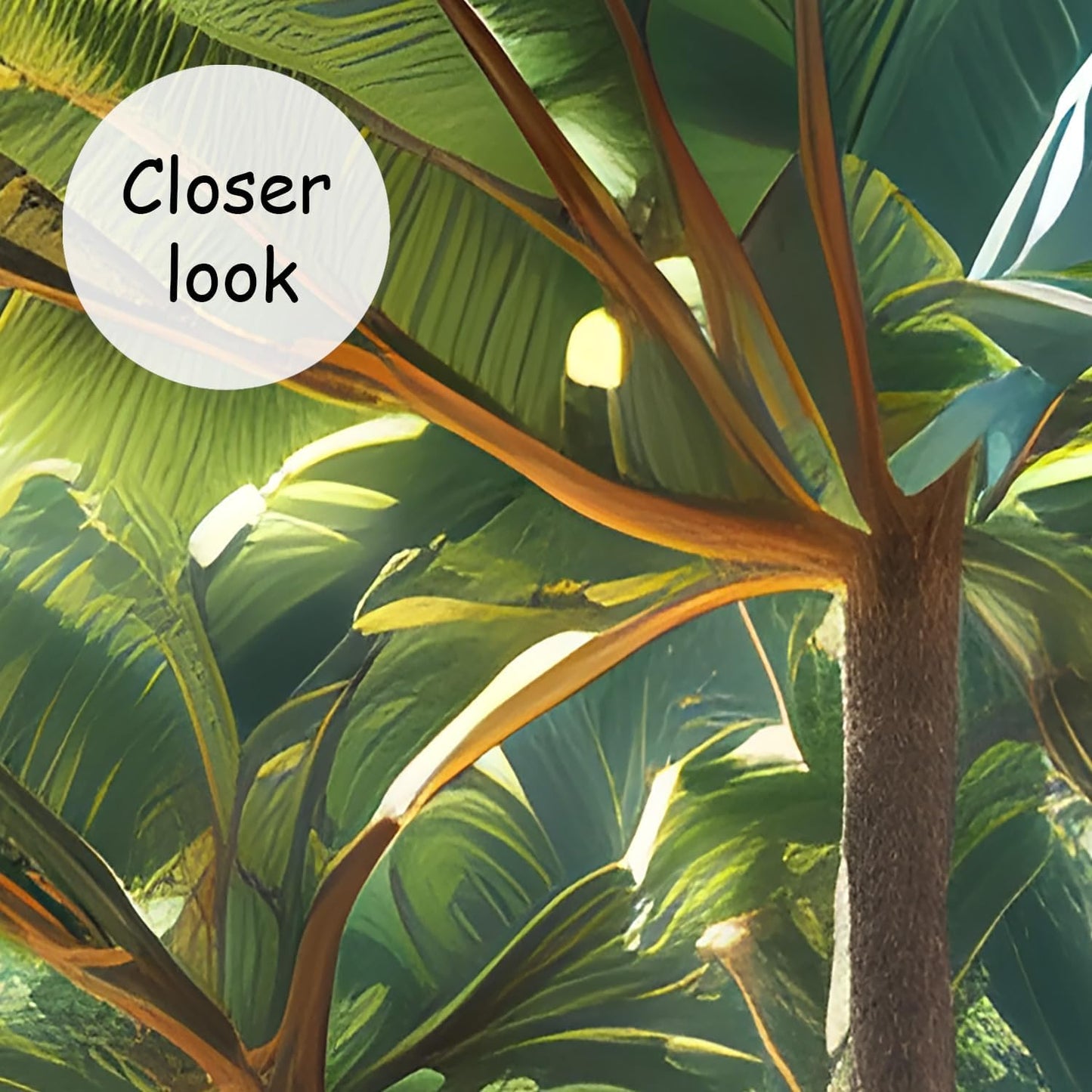 AFZEVEB-Green Tree Wall Mural Tropical Jungle Wallpaper for Bedroom 159"x107"(Not Peel and Stick)