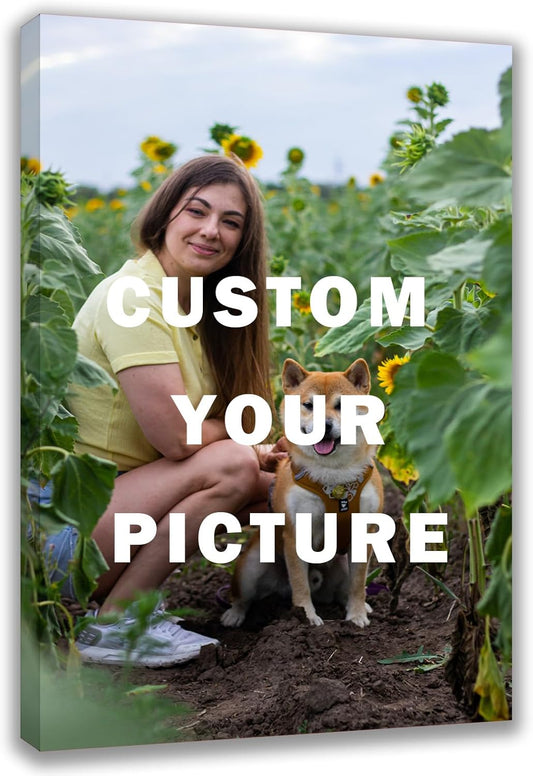 Custom Canvas Prints with Your Photos Framed Canvas Customized Wall Art Personalized Canvas Pictures for Pet/Family Gifts for Mom/Men/Women 8 x 10