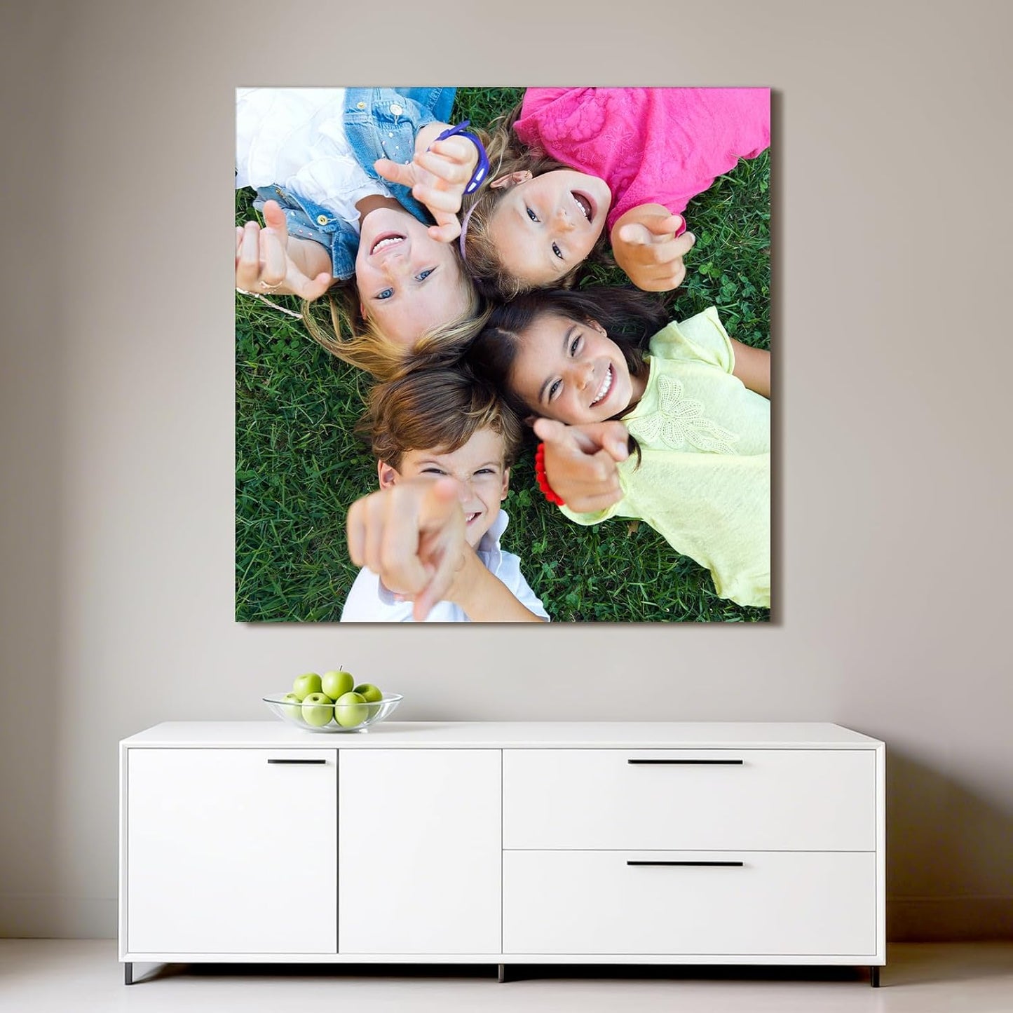 Custom Canvas Prints with Your Photos - Personalized Pictures Print, Customized Photo Gifts, Wall Art Poster Canvas Printing for Wedding, Family, Baby, Pets, Home Office Decor, Wrapped Frame 24x24