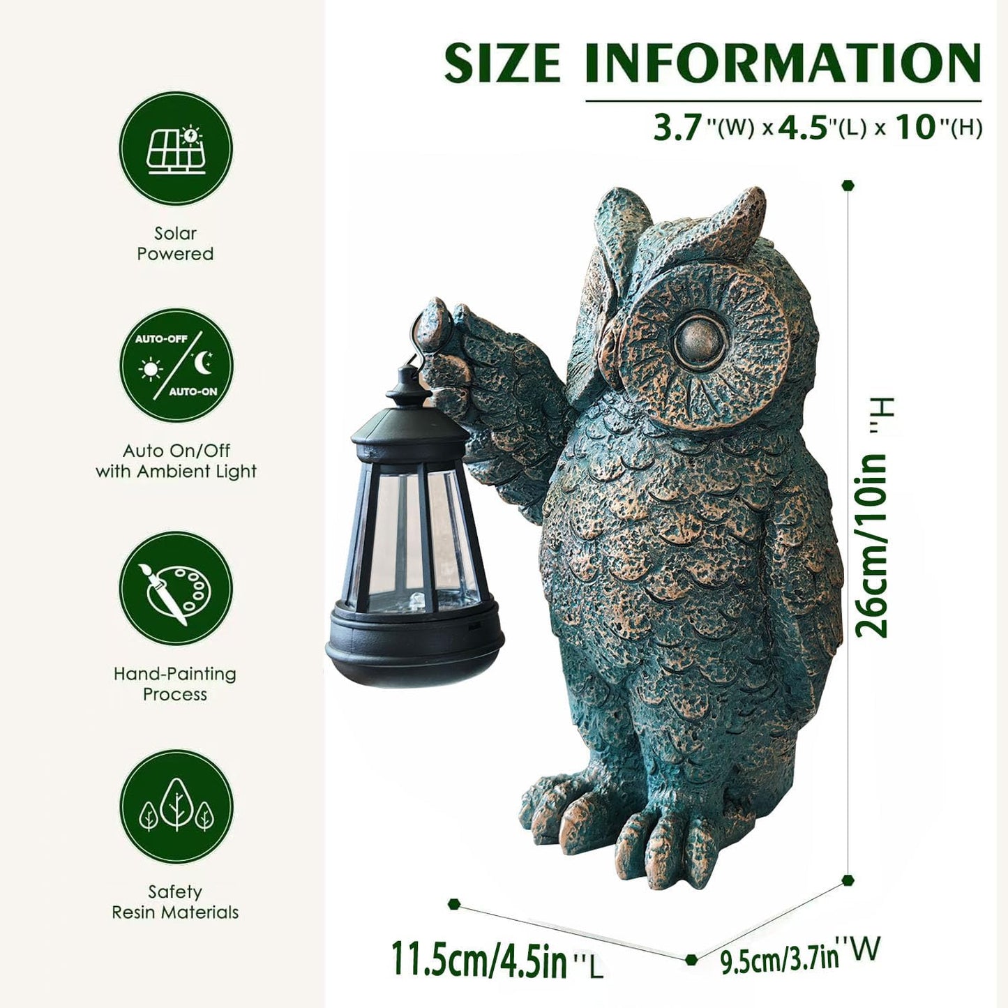 Garden Statues Outdoor, owl Figurines Decorated with Solar Lights, Unique Christmas Birthday Gifts for Moms, Grandmas, Women, Wives, Sisters