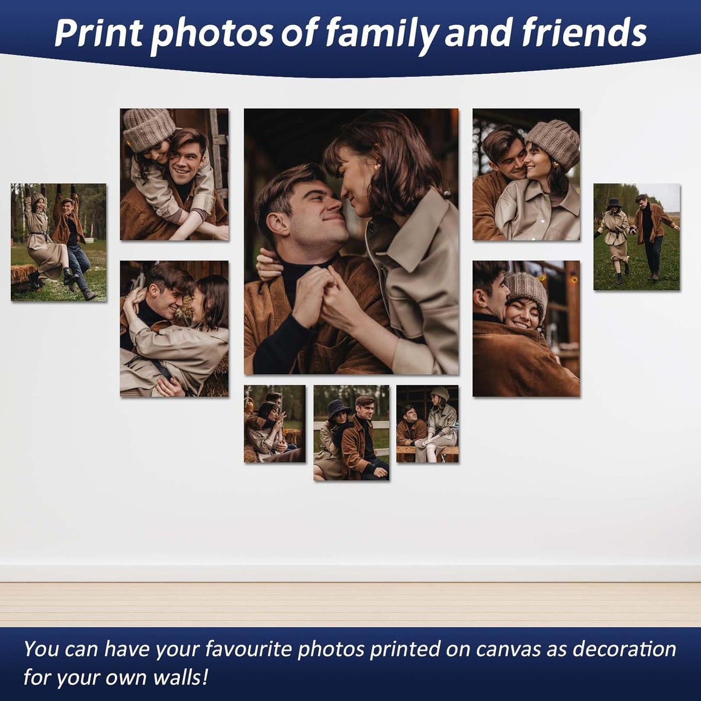 AIRUIXIO14x11 Inch Custom Canvas Prints with Frame | Personalized Photo Canvas for Christmas Gifts | Ideal Family & Pet Wall Art Decor | Custom Canvas Wall Art