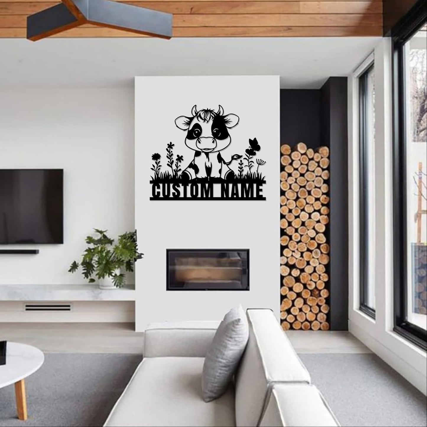 Custom Cow Metal Sign, Personalized Last Name Wall Art, Farmhouse Customized Decor for Home, Garden, Yard, Farm, Ranch