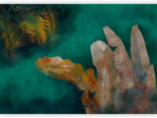 artgeist Wall Mural Jungle 154x110 in - XXL Peel and Stick Self-Adhesive Wallpaper Removable Large Sticker Foil Wall Decor Print Picture Image Design Leaves Green Yellow Nature b-A-0825-a-a