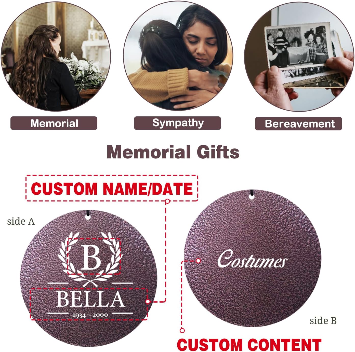 ASTARIN 36" Large Deep Tone Personalized Sympathy Wind Chimes, Memorial Wind Chime for Loss of Mother Father Loved One, Bereavement Gifts Decor Outdoor Patio Garden Graveyard(Produced in USA)