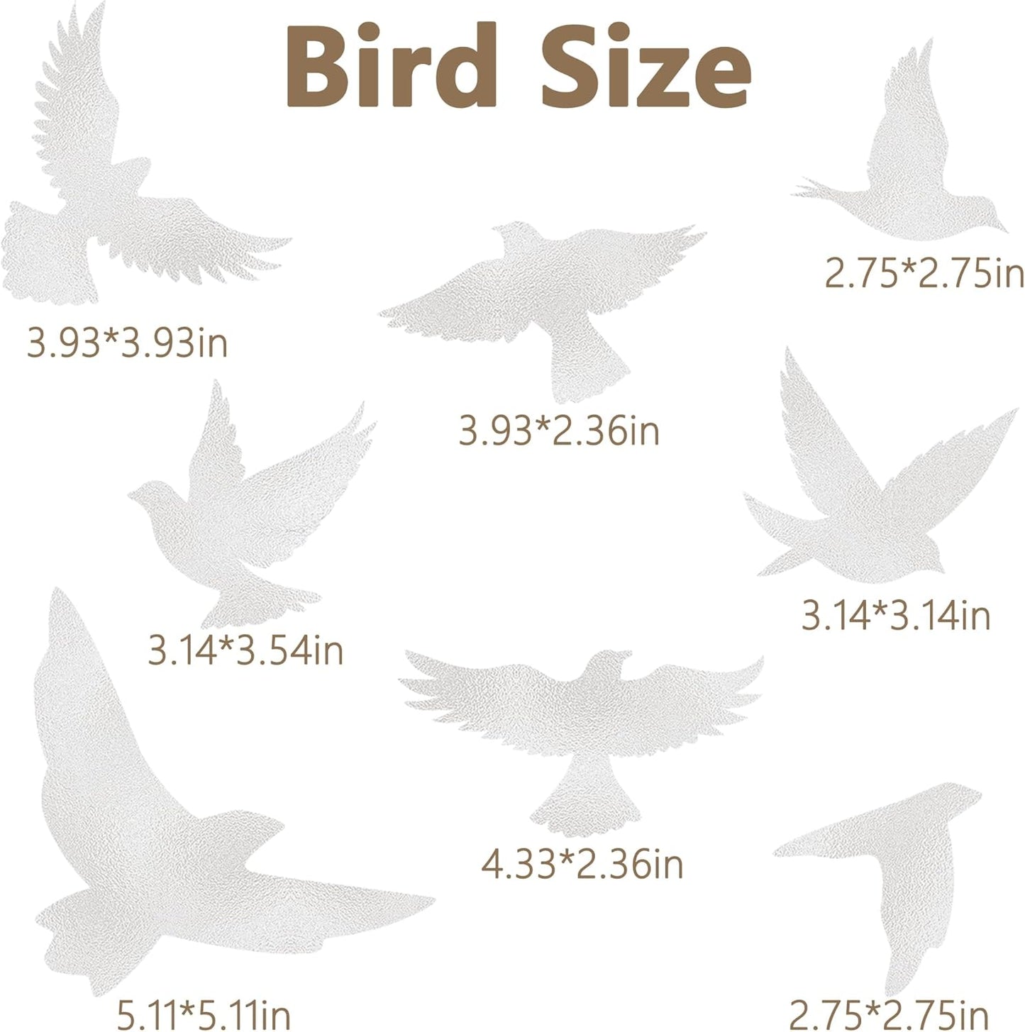 9 Sheets Bird Window Clings, Protect and Save Bird Strikes Window Stickers, Glass Door Stickers Decals, Stop Birds Flying into Windows Accessories Home Decorations